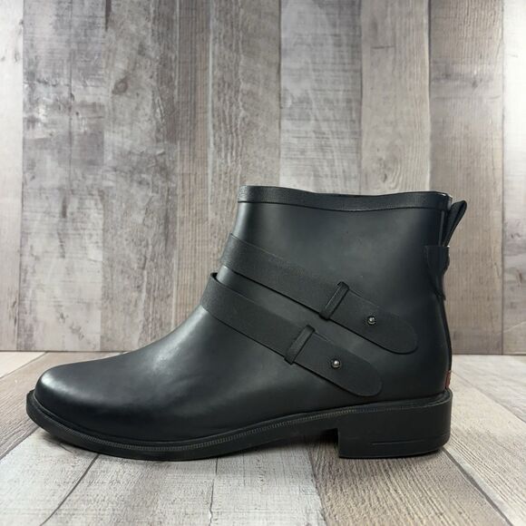 Chooka Midtown Strappy Women's Size 9 Ankle Rain Boot Bootie Waterproof Black - Picture 6 of 13